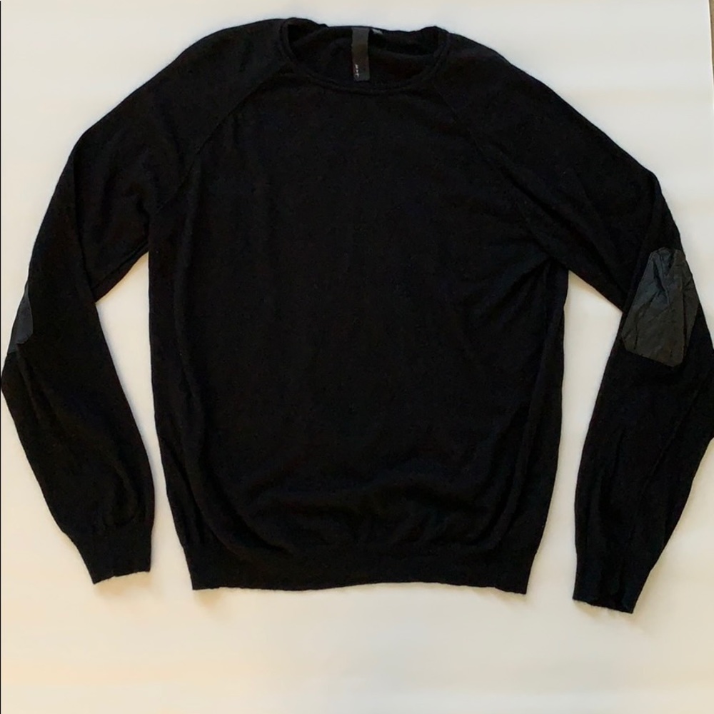 Joe’s Jeans black cashmere sweater w/elbow patches
